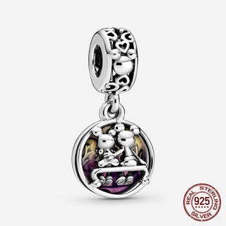 new 100% 925 sterling silver disney charm of ley 925 Chain Beaded Suitable For Ladies Original Pandora Bracelet DIY Jewelry ALODIA STORE