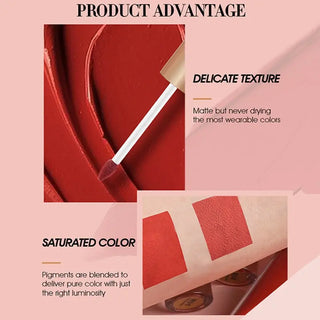IMAGIC  5-color Set Waterproof Matte Velvet Nude Nude Color Lipstick Lip Gloss Deep Red Long Lasting Lip Gloss Female Lip - Alodia Store