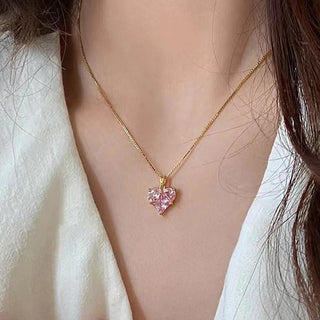 New Trendy Multilayer Heart Butterfly Necklace for Women Fashion Gold Silver Color Geometric Chain Collar Necklace Jewelry Gift ALODIA STORE