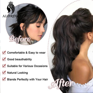 Synthetic 22inch Claw Clip Ponytail Hair Extension Wavy Ponytail Synthetic Ponytail Hair Clip For Women Pony Tail Hairpiece ALODIA STORE