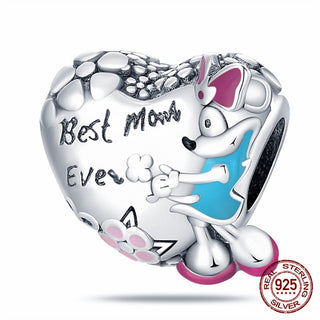 new 100% 925 sterling silver disney charm of ley 925 Chain Beaded Suitable For Ladies Original Pandora Bracelet DIY Jewelry ALODIA STORE