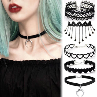 Korean Fashion Velvet Choker Necklace for Women Vintage Sexy Lace Necklace with Pendants Gothic Girl Neck Jewelry Accessories ALODIA STORE