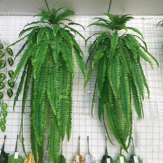 Hanging Plants Artificial Greenery Hanging Fern Grass Plants Green Wall Plant Silk Artificial Hedge Large Home Decor Garden ALODIA STORE