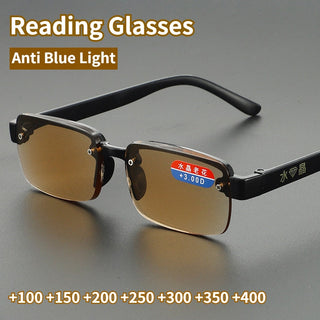 Reading Glasses Men HD Presbyopia Glasses Fashion Eyeglasses +1.0 To +4.0 Retro Glasses for Men alodia store