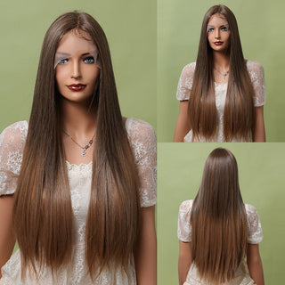 EASIHAIR Straight Blonde Lace Front Synthetic Wigs with Baby Hair Long Women's Lace Wigs High Density Natural Wig Heat Resistant ALODIA STORE