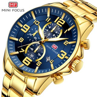 MINI FOCUS Watches Mens Top Brand Luxury Gold Watch Calendar Waterproof Chronograph Multifunction Business relogio masculino New ALODIA STORE