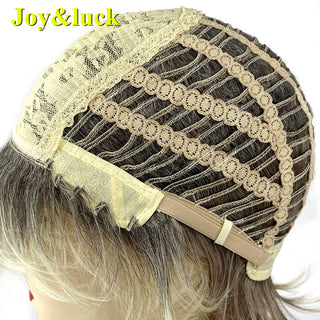 Short Ombre Blonde Wig Synthetic Bob Straight Hair With Bangs Women Natural Daily Wear Wig ALODIA STORE