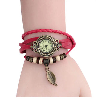 High Quality Women Genuine Leather Vintage Quartz Dress Watch Bracelet Wristwatches watch women luxury watch ALODIA STORE