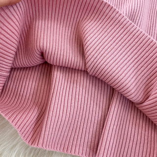 Elegant Turtleneck Long Sleeve Knit Bodycon Pencil Dress Slim Basic Fashion Sweater Vestido Sexy Women Autumn Winter Clothing ALODIA STORE