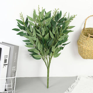 Silk Artificial Willow Bouquet Fake Green Leaves for Wedding Home Garden Vase Decoration Jungle Party DIY Plants Wreath ALODIA STORE