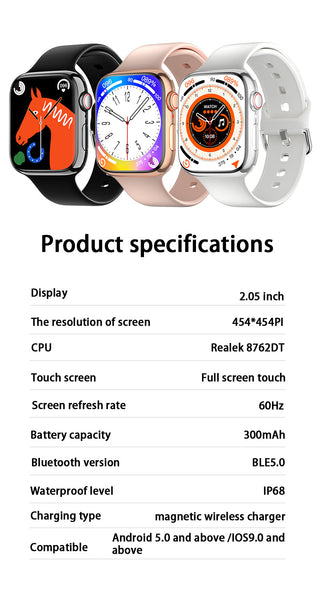 2023 Smart Watch Women Series 8 2.0 " Screen Bluetooth Call Heart Rate Blood Pressure Men Smartwatch for Apple Watch IWO Watch 8 ALODIA STORE