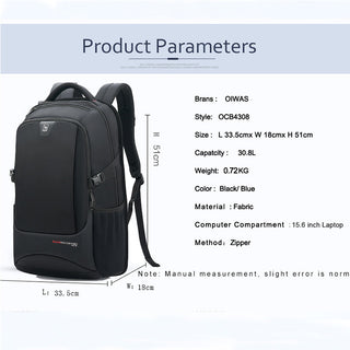 OIWAS Travel Multifunction Backpack Fashion Zipper Open Bag Men's Backpack Laptop High Quality Male Women Business Classic Bags ALODIA STORE