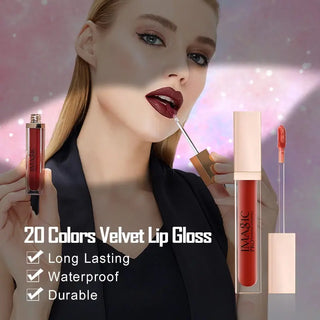 IMAGIC Lipgloss Matte 20 Colors Lip Gloss Velvety Lipstick Liquid Matte Waterproof Lip Tint Full & rich Sexy Lip Makeup Cosmetic ALODIA STORE