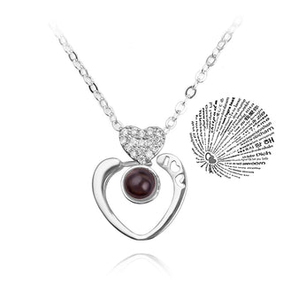 Projection Necklace 100 Languages I Love You Pendant Jewelry For Lover Girlfriend 2023 Trendy Couple Romantic Cute Accessories ALODIA STORE