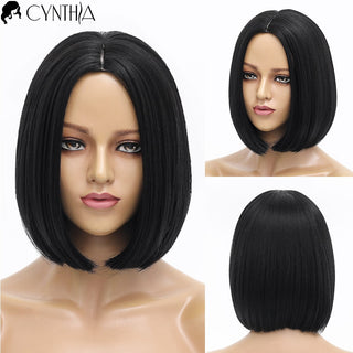 Short Bob Wig Synthetic Wigs For Women Black Ombre Red Blonde Pink Lolita Cosplay Party Natural Hair Heat Resistant Perruque Bob ALODIA STORE
