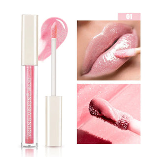 Plump Lip Gloss Lips Makeup Waterproof Long Lasting Holographic Mermaid Lip Tint Nude Moisturizer Glossy Glitter Liquid Lipstick ALODIA STORE