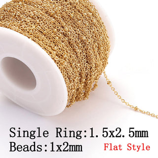 No Fade 2Meters Stainless Steel Chains for Jewelry Making DIY Necklace Bracelet Accessories Gold Chain Lips Beads Beaded Chain ALODIA STORE
