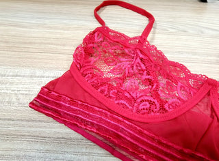 Pink Bras and Panties Sets Lace Underwear Women Sexy Push Up Lingerie and Panty Nightie Clothes Female High Waist Lingere ALODIA STORE