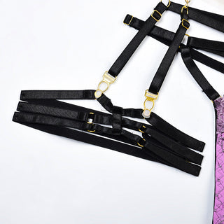 MIRABELLE Fine Lingerie for Women Sexy Porn Underwear Bra and Panty Set Lace Thongs Ruffle Fancy Embroidery With Chain Garter ALODIA STORE