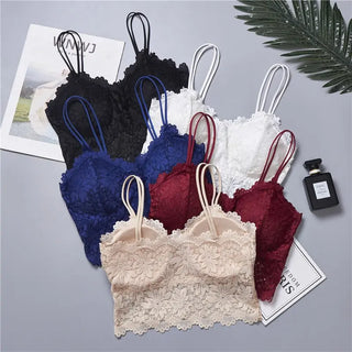 Lace Bra Beauty Back Bralette Women Sexy Wrapped Chest Camisole Tube Top Bottoming Vest Gathered Student Girl Underwear ALODIA STORE