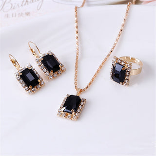Exquisite Double Heart Necklace Earrings Bracelet Jewelry Set Charm Ladies Jewelry Fashion Bridal Accessory Set Romantic Gifts ALODIA STORE
