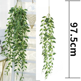 Artificial Plant Vines Wall Hanging Rattan Leaves Branches Outdoor Garden Home Decoration Plastic Fake Silk Leaf Green Plant Ivy ALODIA STORE