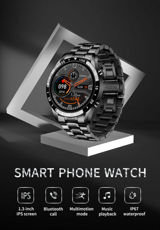 LIGE 2022 Full Circle Touch Screen Steel Band Luxury Bluetooth Call Men Smart Watch Waterproof Sport Activity Fitness Watch+Box ALODIA STORE