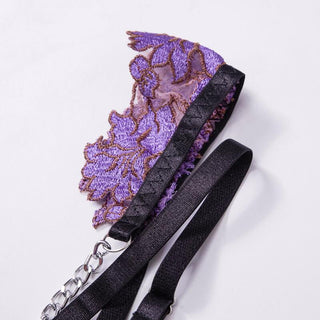 MIRABELLE Fine Lingerie for Women Sexy Porn Underwear Bra and Panty Set Lace Thongs Ruffle Fancy Embroidery With Chain Garter ALODIA STORE