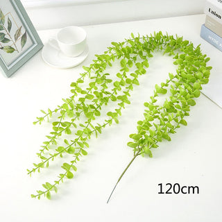 Artificial Plant Vines Wall Hanging Rattan Leaves Branches Outdoor Garden Home Decoration Plastic Fake Silk Leaf Green Plant Ivy ALODIA STORE