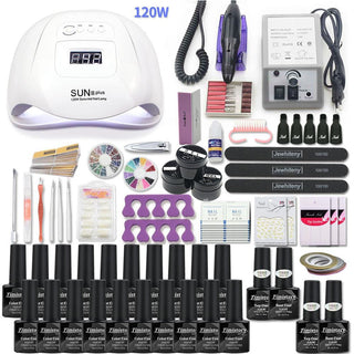 Nail Set with Nail Lamp Manicure Set 40/30/20/10 Color UV Polish ALODIA STORE