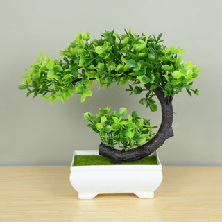 Artificial Plants Potted Green Bonsai Small Tree Grass Plants Pot Ornament Fake Flowers for Home Garden Decoration Wedding Party ALODIA STORE