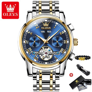 OLEVS Original Watch For Men Automatic Mechanical Watch Top Brand Luxury Tourbillon Wristwatch Classic Male Black Watches  6607 ALODIA STORE