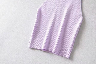 Sexy Tank Top Turtleneck Halter Crop Tops Women Summer Camis Backless Camisole Fashion Casual Tube Lady Sleeveless Cropped Vest ALODIA STORE