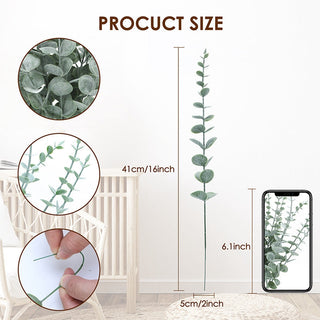 Artificial Plants Plastic Eucalyptus Leaves Green Branch For Home Garden Decor Wedding Christmas Decoration Wreaths Fake Flowers ALODIA STORE