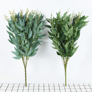 Silk Artificial Willow Bouquet Fake Green Leaves for Wedding Home Garden Vase Decoration Jungle Party DIY Plants Wreath ALODIA STORE
