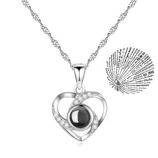 Projection Necklace 100 Languages I Love You Pendant Jewelry For Lover Girlfriend 2023 Trendy Couple Romantic Cute Accessories ALODIA STORE
