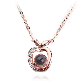 Projection Necklace 100 Languages I Love You Pendant Jewelry For Lover Girlfriend 2023 Trendy Couple Romantic Cute Accessories ALODIA STORE