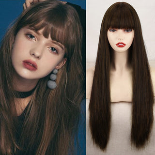 Lolita synthetic Wig Pink Wig Blonde wig Long Streight hair With Bangs Natural wigs For women hair Cosplay Wig ALODIA STORE