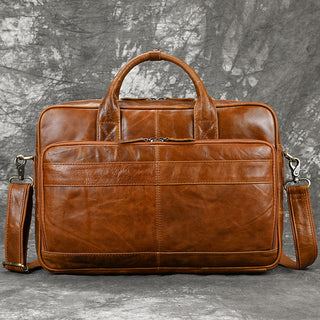 MAHEU Retro Laptop Briefcase Bag Genuine Leather Handbags Casual 15.6 Pad Bag Daily Working Tote Bags Men Male bag for documents ALODIA STORE