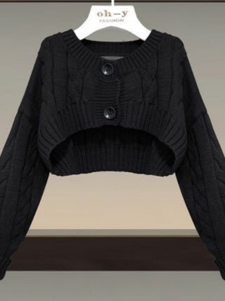 Fall Winter Two Piece Sets Sweater And Straped High Waist ALODIA STORE
