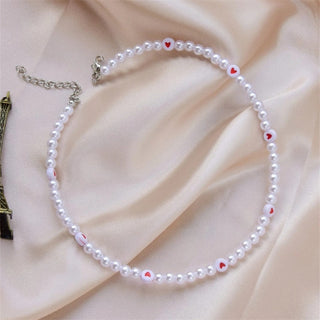 Trendy Love Pearl Necklace Female Personality Travel Party Fashion Clavicle Necklace Accessories collar perlas collar ALODIA STORE
