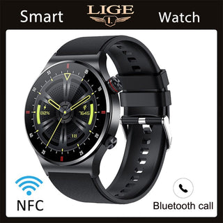 LIGE ECG+PPG Bluetooth Call Smart Watch Men 2022 Sports Bracelet NFC Waterproof Custom Watch Face Men SmartWatch For IOS Android ALODIA STORE