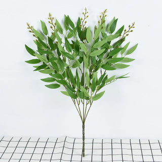 Silk Artificial Willow Bouquet Fake Green Leaves for Wedding Home Garden Vase Decoration Jungle Party DIY Plants Wreath ALODIA STORE