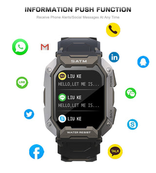 SKMEI 1.71 inch Smart Watch Men Pedometer Swimming Sports Fitness Tracker IP68 Waterproof Bluetooth SmartWatch for Android ios ALODIA STORE