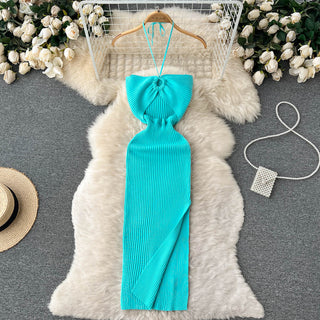 Halter Crochet Bodycon Dress ALODIA STORE