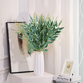 Silk Artificial Willow Bouquet Fake Green Leaves for Wedding Home Garden Vase Decoration Jungle Party DIY Plants Wreath ALODIA STORE