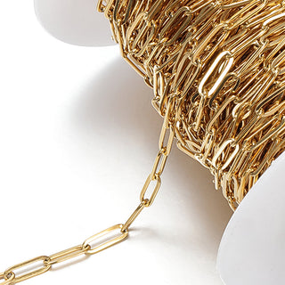 No Fade 2Meters Stainless Steel Chains for Jewelry Making DIY Necklace Bracelet Accessories Gold Chain Lips Beads Beaded Chain ALODIA STORE