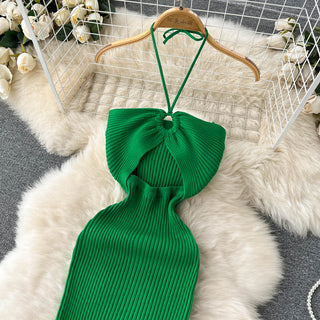 Halter Crochet Bodycon Dress ALODIA STORE