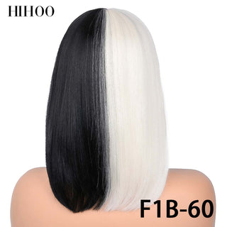 Short Straight Bob Wig for Women Synthetic Wigs Brown to Blonde Ombre Natural Fake Hair Heatresistant Wig Pink Wig With Bangs ALODIA STORE