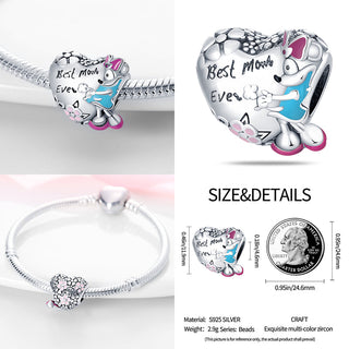 new 100% 925 sterling silver disney charm of ley 925 Chain Beaded Suitable For Ladies Original Pandora Bracelet DIY Jewelry ALODIA STORE